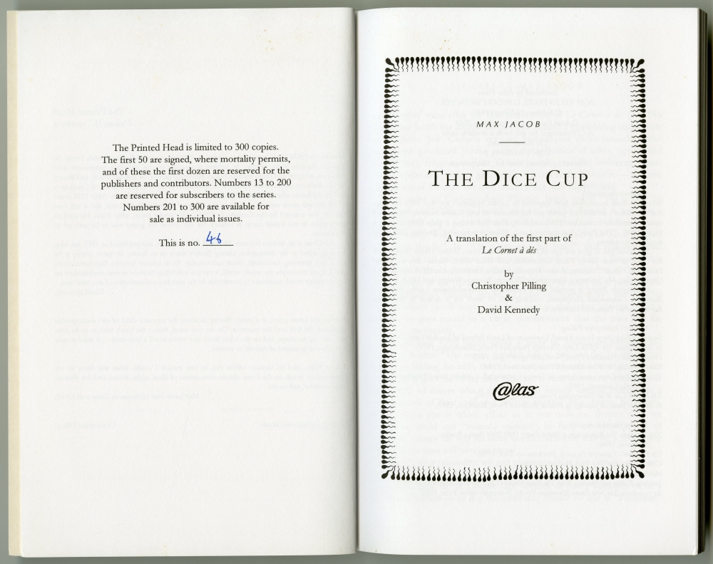 Max Jacob “THE DICE CUP”ナンバー